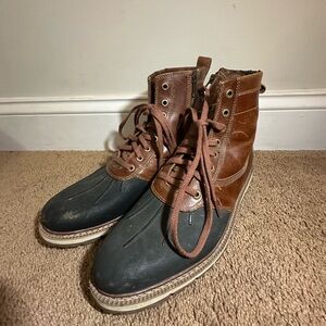 Timberland Mens Size 10 Side Zip Boots Defender Brown Black Britton Duck